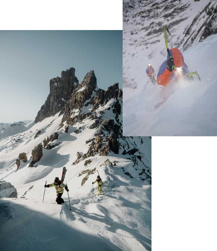 Collage von Mammut Winterbildern