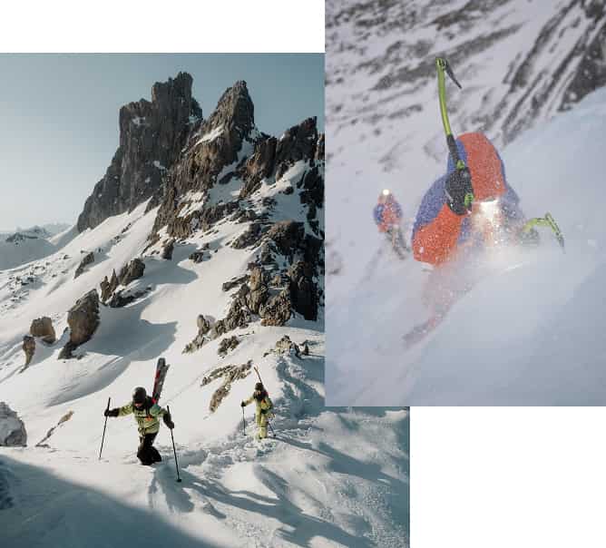 Collage von Mammut Winterbildern