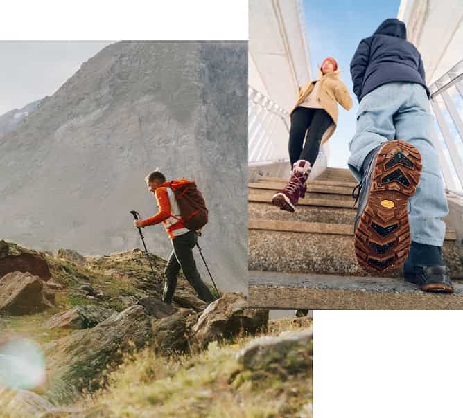 Collage aus Menschen mit Lowa Schuhen