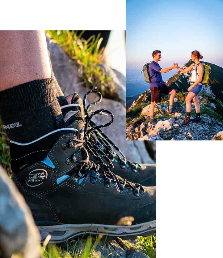 Collage von Meindl Bergschuhen